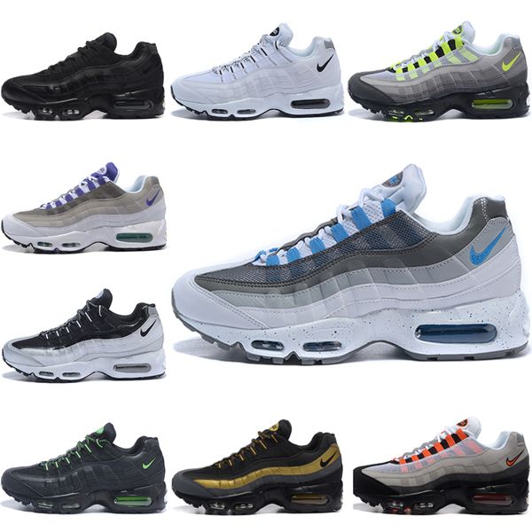 

nike air max 95 мужчины женщины кроссовки se og neon tt черный красный тройной белый аква ультрамарин мужской тренер спортивные кроссовки, Black