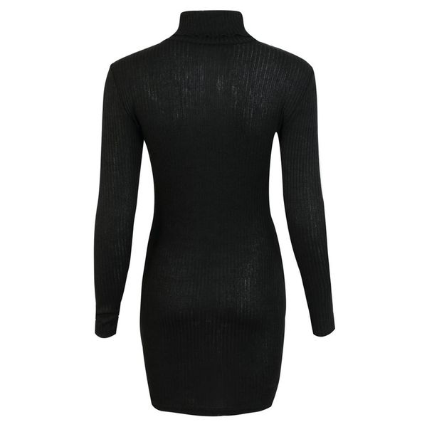 

selling ladies high collar slim long-sleeved dress fashion elegant autumn and winter sweater daily self-cultivation comfort, White;black