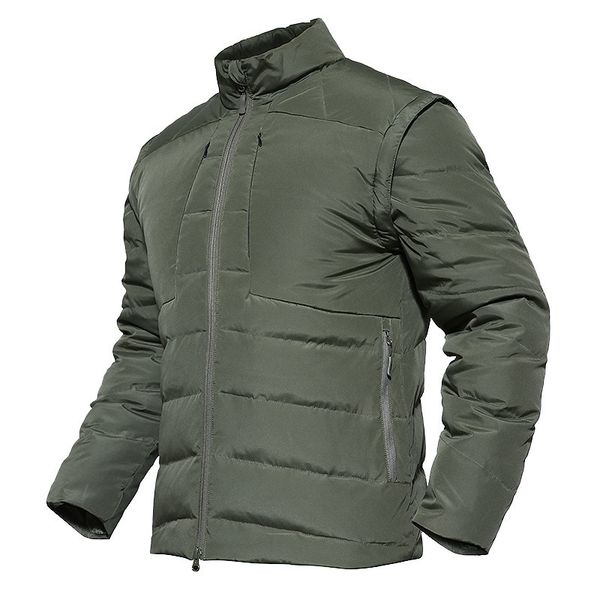 

men's outdoor duck down jacket vest climbing camping coat tactical windbreak waterproof warm winter -15 dgree hunting clothes, Blue;black