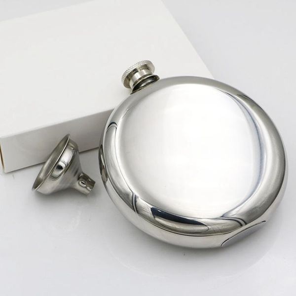 

150ml outdoor flagon silvery whisky stoup wine pot alcohol bottles with funnel stainless steel hip flask portable dhl an2698