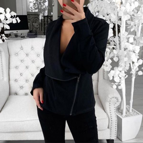 

women oblique zipper sweater coat long sleeve casual female sweater cxz, Tan;black