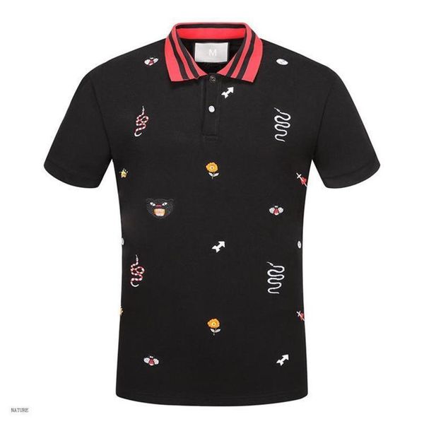 

mens designer snake polo bee italy brand shirt t-shirt high street embroidery for men snake bee tiger brand fashion sale, White;black