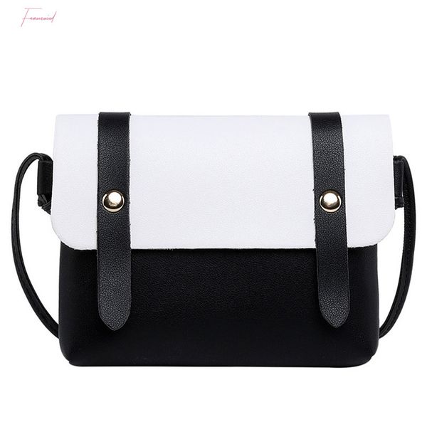

fashion korean version women bag patchwork color imitation leather women shoulder bag croosbody bag casual women handbag