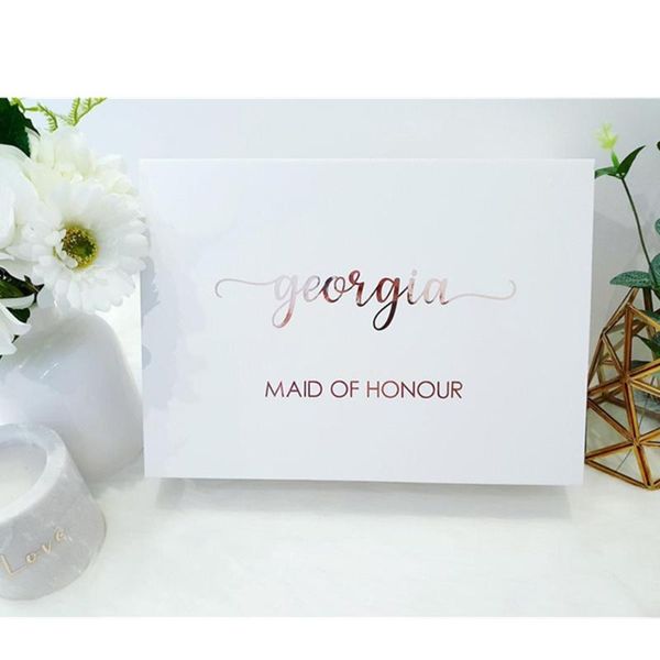 

gift wrap personalised bridesmaid proposal box name decal,bridal decal, will you be my bridesmaid, wedding, birthday,