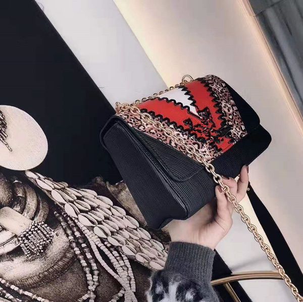 

small bread one shoulder oblique cross chain bag leopard print color matching genuine leather handbags fashion female package