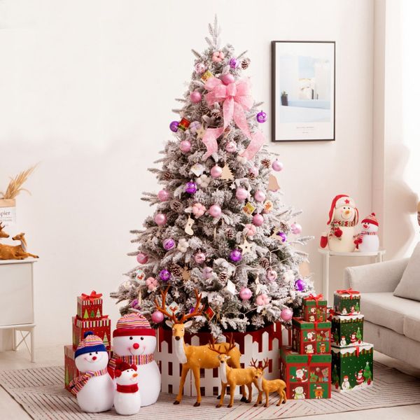 

led artificial christmas tree bundle set glow light christmas decoration for home encryption arbol de navidad ornaments