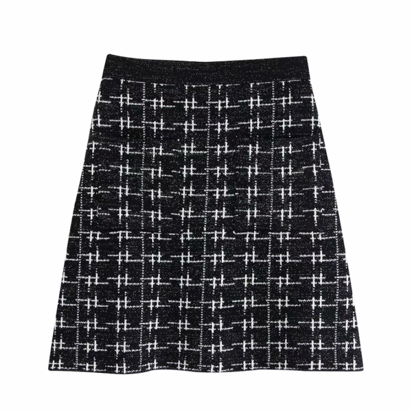

2019 women high street metallic line knitting casual slim mini skirt faldas mujer autumn ladies pockets chic brand skirts qun506, Black
