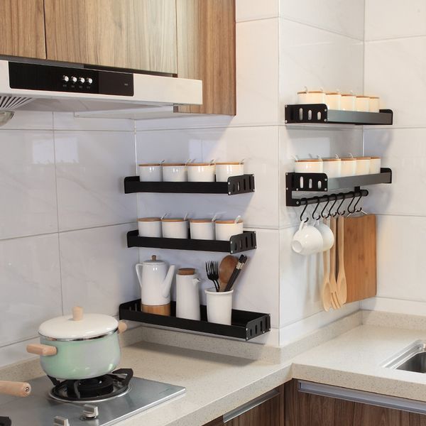 

кухня хранение стойки настенный настенный hole-free стеллаж для хранения стеллажа приправы принадлежности артефакта бытовой энциклопедии