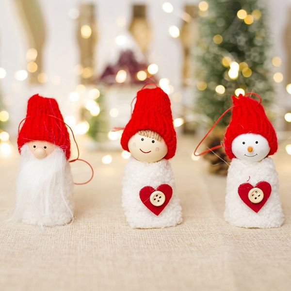 

set of 3pcs christmas home decoration hanging fabric doll christmas ornaments