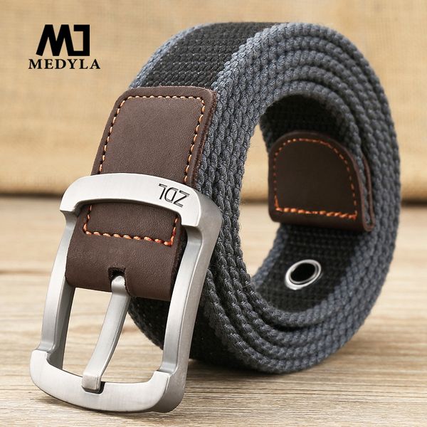 

medyla военный открытый тактический пояс мужчин высокого качества холст ремни для джинсов мужской роскошные повседневные ремни ceintures, Black;brown