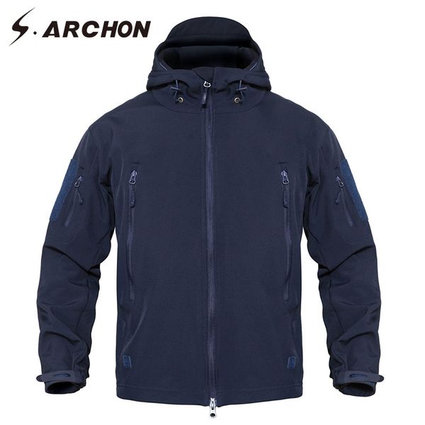 

s.archon soft shell руно ветровка куртка мужчины синяя ветрозащитная водонепроницаемые тактические пальто куртки мужская hunt одежда, Black;brown