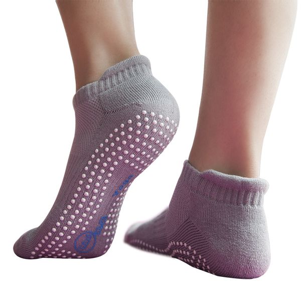 

1 pair men women anti skid yoga socks breathable deodorant non slip grips socks for indoor training gym fitness ballet pilates, Black