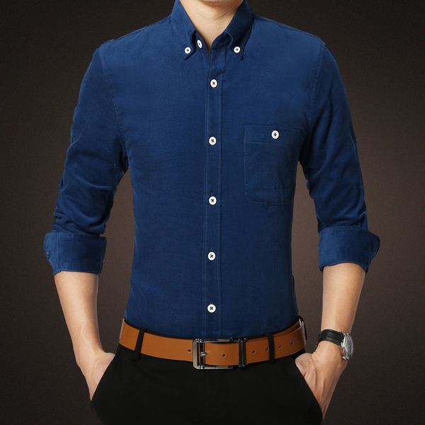 

mrmt 2019 brand fashion men's long-sleeved shirt candy color corduroy shirt for male long-sleeved, White;black