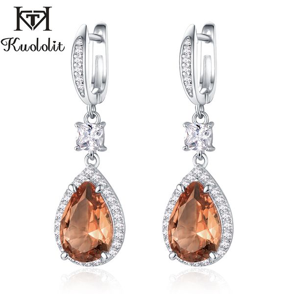 

kuololit zultanite gemstone clip earrings for women solid 925 sterling silver color change diaspore engagement gift fine jewelry, Golden;silver