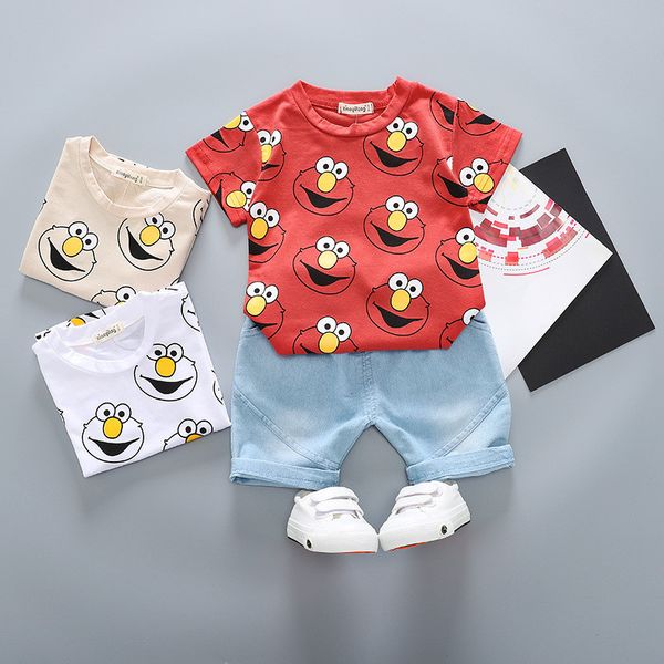 

toddler boys clothes set summer infant suit casual t-shirt shorts baby set children clothing girls, White