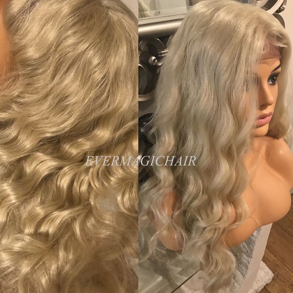 Parrucche di capelli umani in pizzo biondo Wigs Body Wave Vergine Brasile Capelli umani 150 parrucca anteriore in pizzo con i capelli gluta