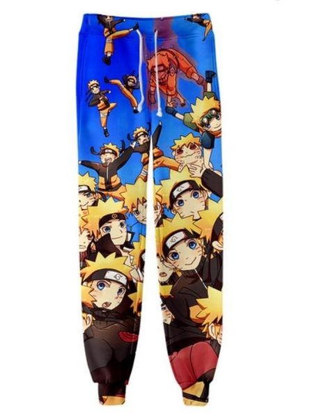 

new men/women's anime naruto funny 3d print pants hip hop sweatpants n21, Black