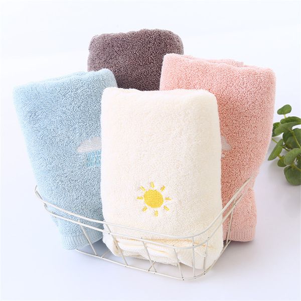 

solid color embroidered pink vs blue face towels bathroom 35*75cm luxury solid towels for adults for spa men women towel