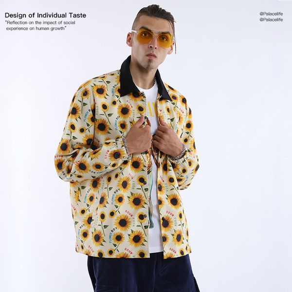 

2019 tide марка sunflower куртка английского алфавита шаблон куртка мужчины streetwear европы и америки личность casual, Black;brown