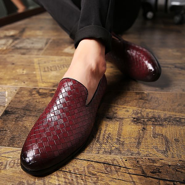 

men leather shoes men casual pointed formal business male wedding dress flats sneakers chaussure homme zapatillas 36-53, Black