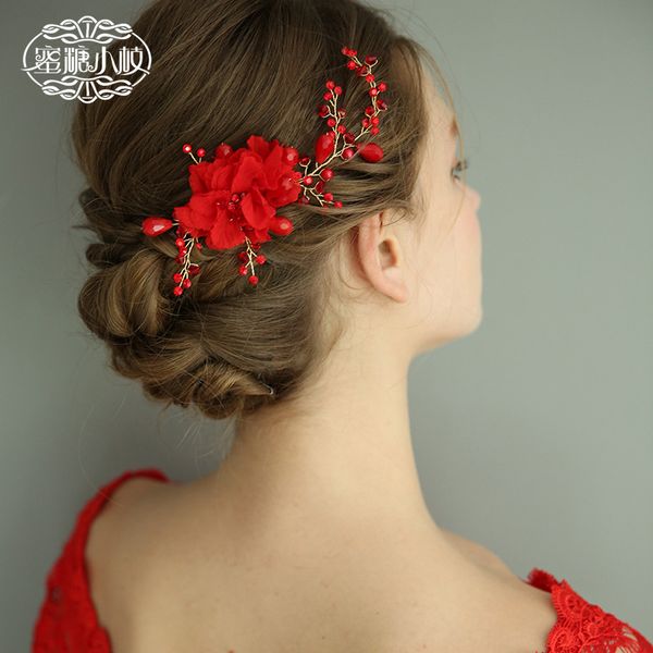 

wedding party beaded pearl gift woman lady diamond flower leaf hair jewelry for bride acting initiation graduation yy-125, Slivery;golden