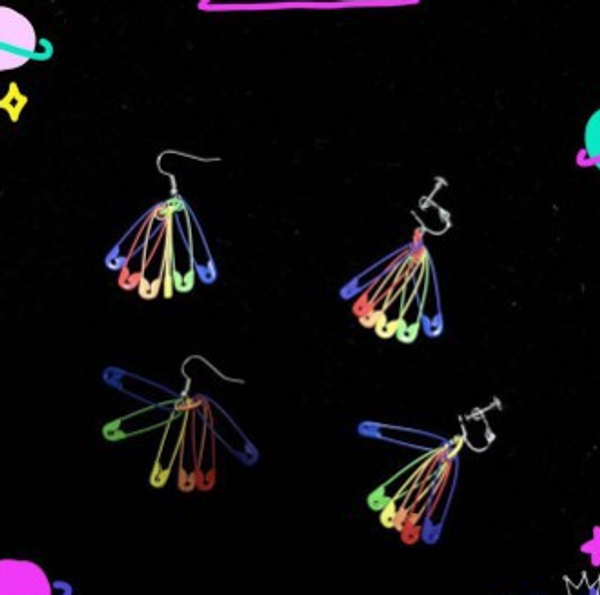 

2 pcs/set women earring multicolor paper clips geometric stud earrings set lady charm party jewelry gift accessories, Golden;silver