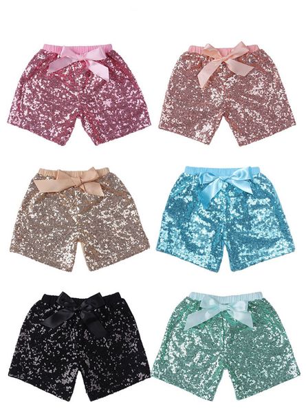 

baby girls sequins shorts pants casual pants fashion infant glitter bling dance boutique bow princess shorts kids clothes 11 color fj463, Black