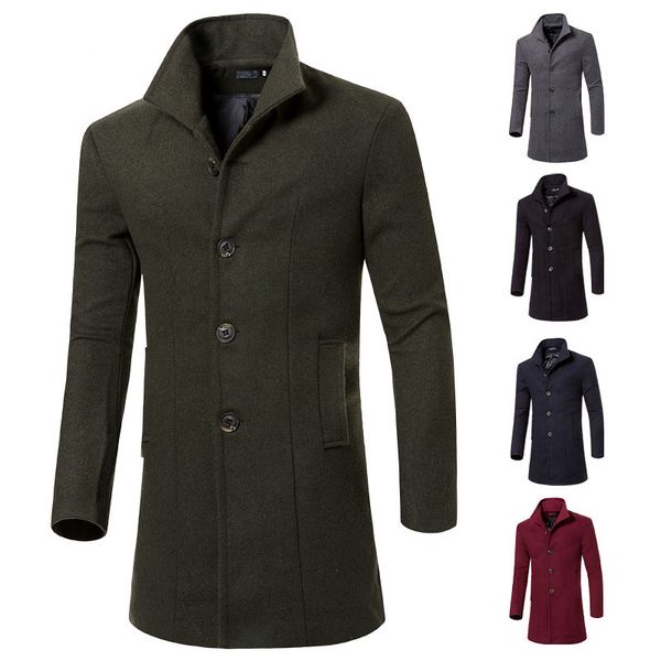 

coat men casual long jacket men trench coat streetwear slim long solid male windbreaker trenchcoat in, Tan;black