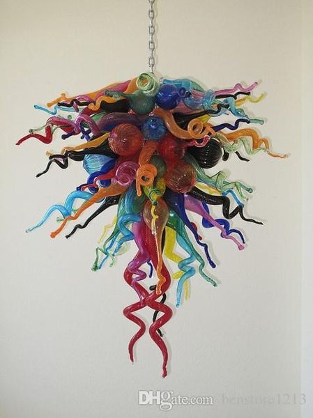 

100% mouth blown borosilicate glass chandelier pendant light colorful art led chandelier crystal light ceiling