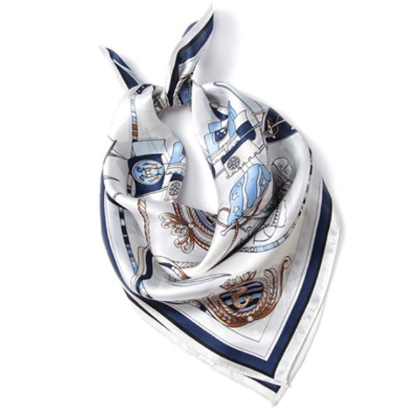 

spring and autumn fashion new womens silk professional versatile small square scarf 52x52cm, Blue;gray