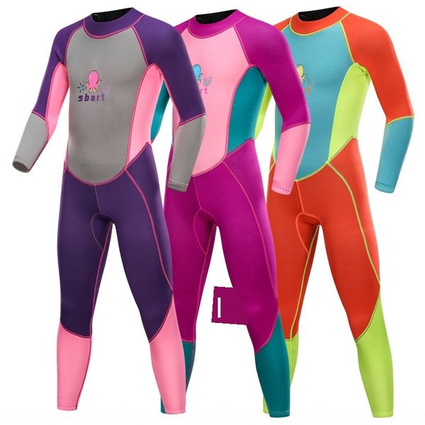 

children sunscreen diving long-sleeved snorkeling girl boy siamese swimsuit in the big swimsuit quick dry diving wetsuit, White;black