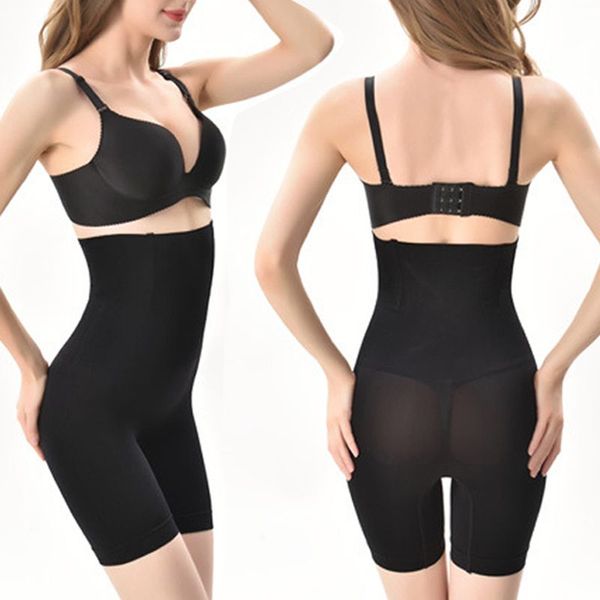 

waist support women's plus size high postpartum abdomen pants body shaping lightproof safety, Black;gray