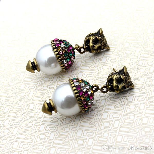 

new fashion brand copper earrings 18k retro earrings for fashion people and couples gift come with dust bags and boxes, Golden;silver