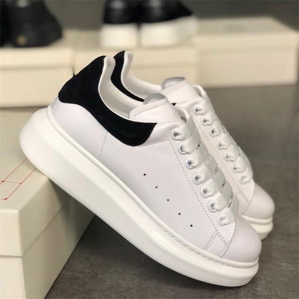 

горячая белый черный платформа sneaker мужчины женщины телячья кожа повседневная обувь thin шнурки замша patry свадебная обувь крупногабарит, Black