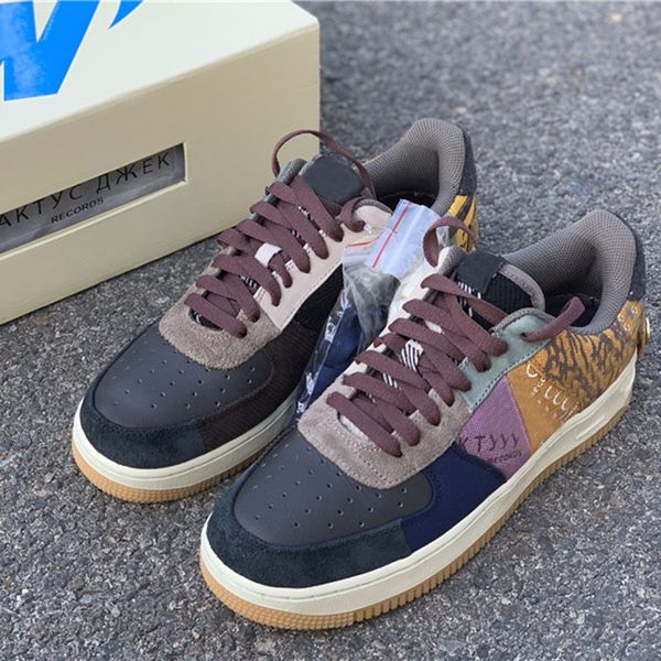 

travis f1 classic skateboarding shoe ins velvet multi color stitching zipper mens women fashion designer casual, Black