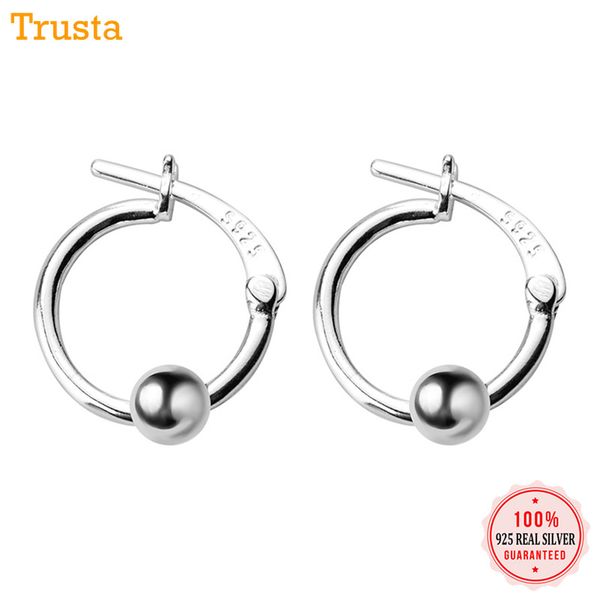 

trustdavis 100% 925 solid sterling silver hoop geometric ear cuff hoop earrings for women piercing fashion earings jewelry da64, Golden