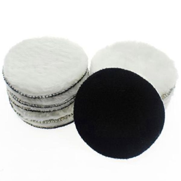 

hlzs-10 pcs 125 mm car polishing pad 5 inch inch polish waxing pads wool polisher bonnet car paint care wool polishing pad