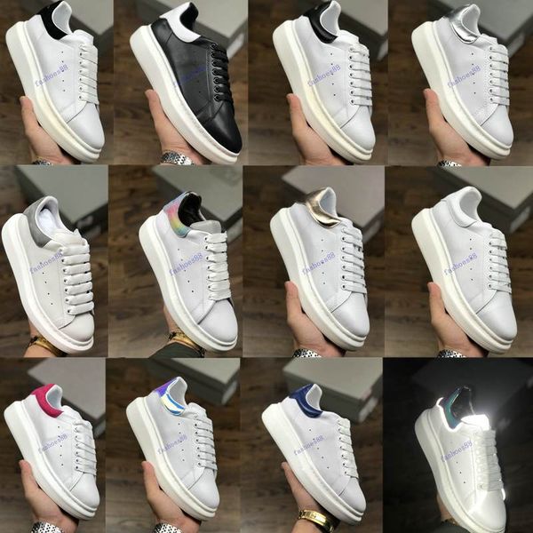 

designer shoes trainers reflective 3m white leather platform sneakers womens mens flat casual party wedding shoes suede sports sneakers, Black