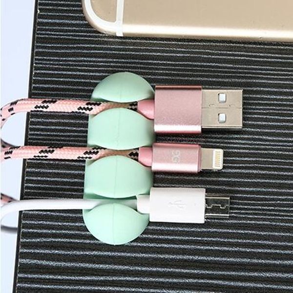 

2pcs color cable winder organizer storage holder headset wire wrap cable cord winder cable collector silica gel dropship kitchen storage
