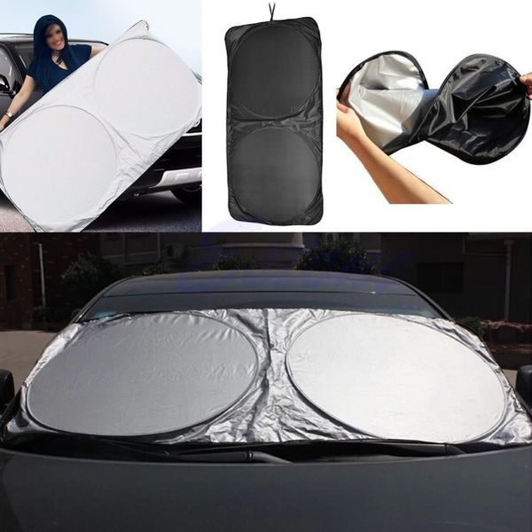 

1 pc folding jumbo front rear car window sun shade auto visor windshield block cover