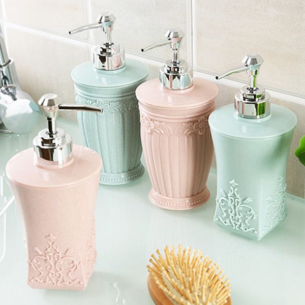 

400ml european-style carved shower gel divided empty bottle hand sanitizer shampoo dispenser