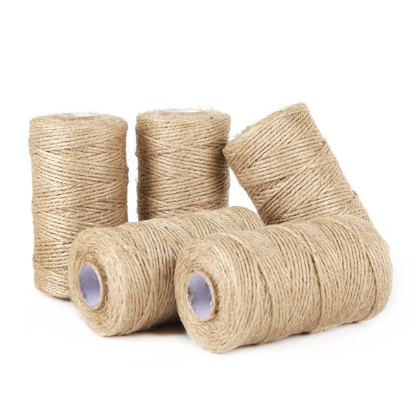 

100yd natural jute twine burlap string rope party wedding gift wrapping cords thread diy scrapbooking florists craft decor, Black;white