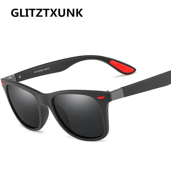 

glitztxunk polarized sunglasses men women brand designer square frame sport sun glasses male driving goggle uv400 gafas de sol, White;black