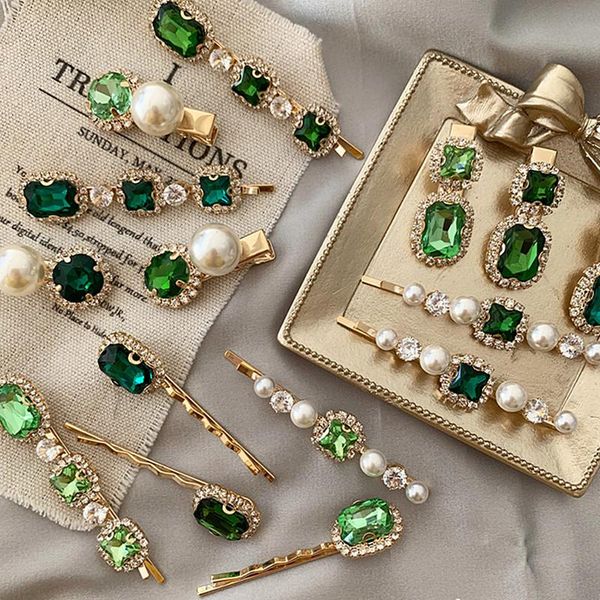 

2020 клип новый урожай зеленый волос rhinestone имитация pearl barrettes hairgrip волос аксессуары для женщин девушки венчания партии lemua, Black