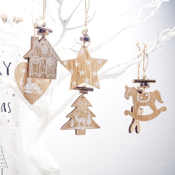 

2019 noel tree/doll/home wooden ornament hanging pendants christmas decorations for home navidad natal 2020 new year toy gifts