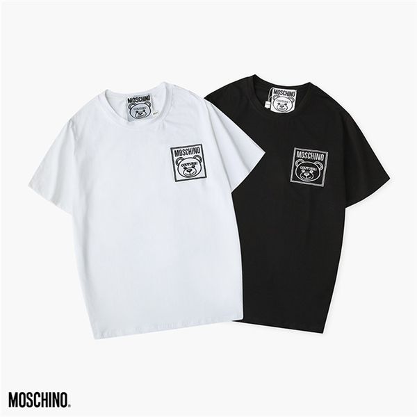 

t-shirt luxury cotton t-shirt men and women embroidery printing hip hop short sleeve 09, White