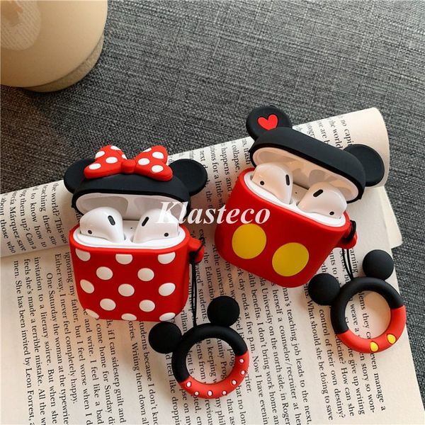 

3d cute cartoon designer airpod case silicone airpod case for bluetooth earphone airpods 2/1 protective cover for eearpods case key ring