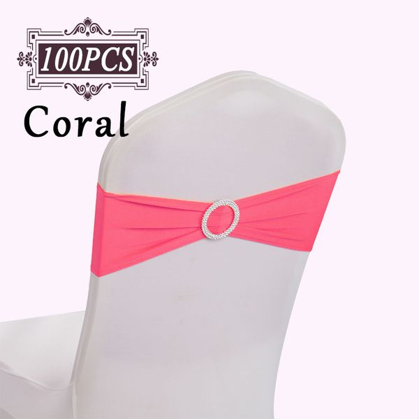 

ship 100pcs/ lot wedding chair cover sashes elastic spandex chair band bow with buckle for weddings event party accessories