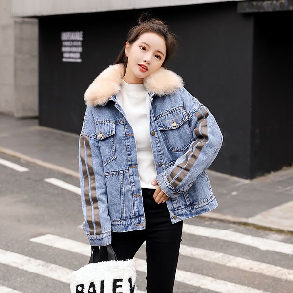 

2019 selling thickened warm winter coat women coat denim jacket denim clothing winter jacket, Black