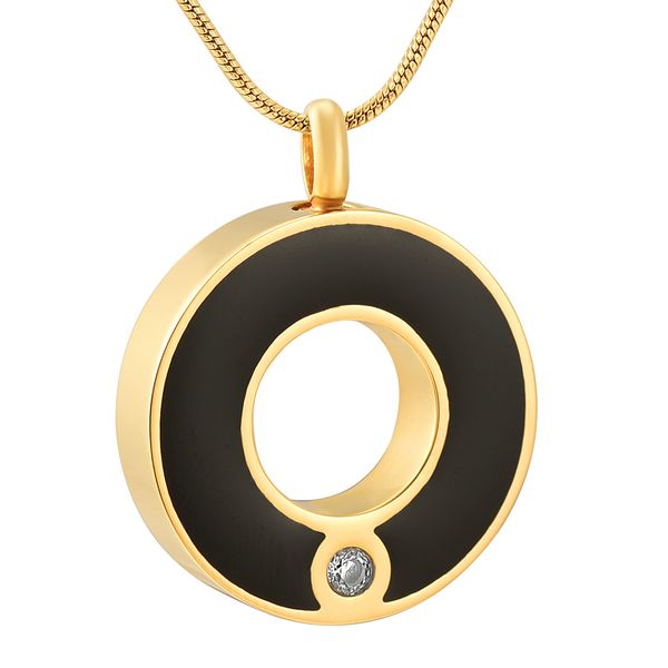 

ijd8074 stainless steel gold circle life cremation pendant souvenir round for ashes urn memorial keepsake necklace jewelry, Silver